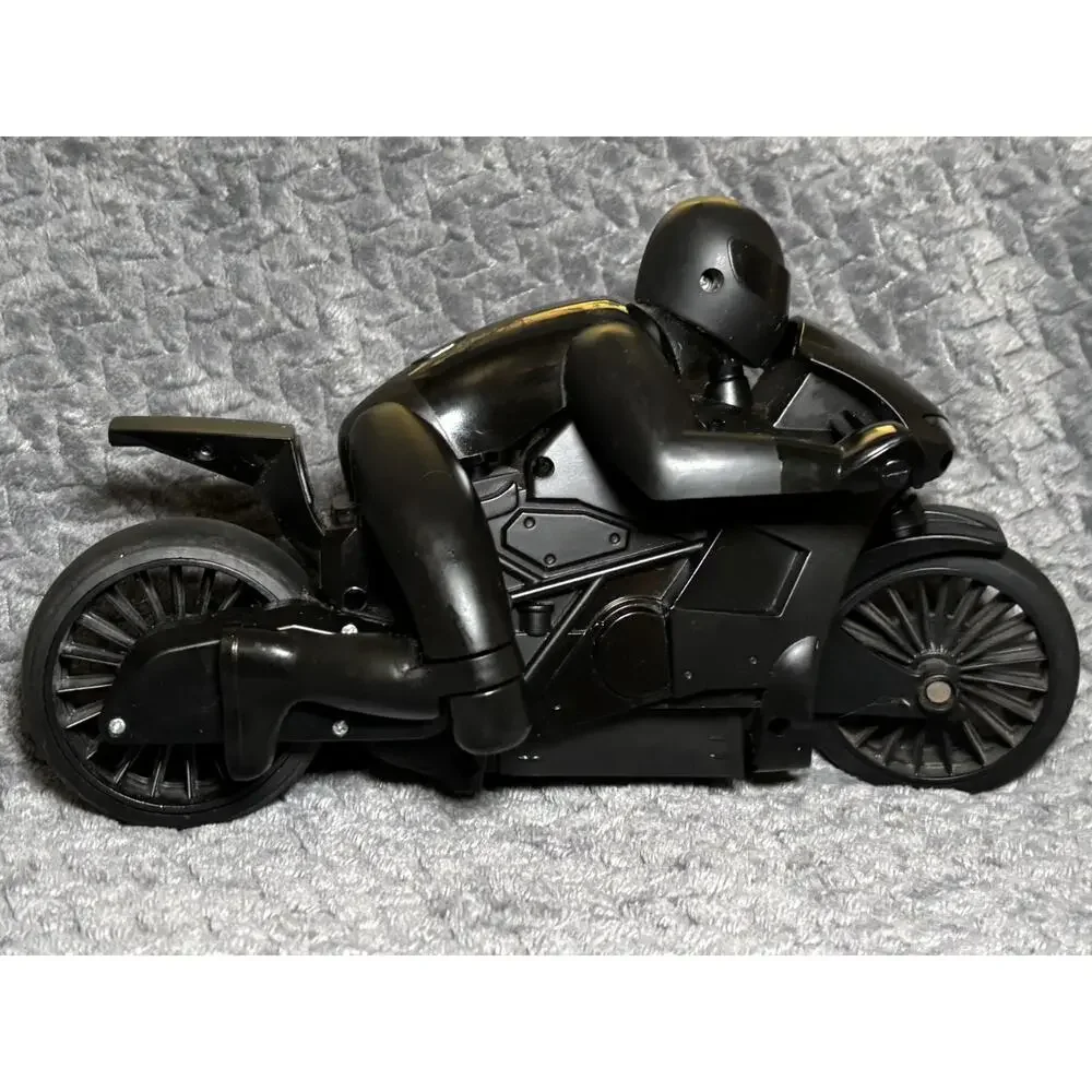 RC Motorcycle Rider Toy 49MHz Black Remote Control Bike Untested No Remote